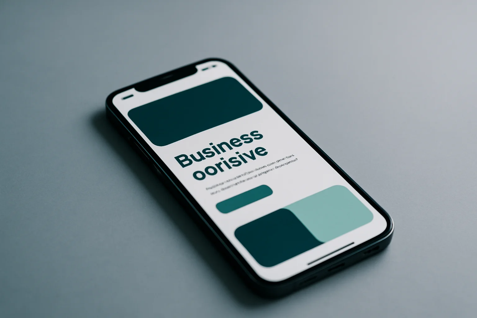 Modernes Smartphone-Mockup mit einer professionellen Unternehmens-Website – mobile Website für KMU