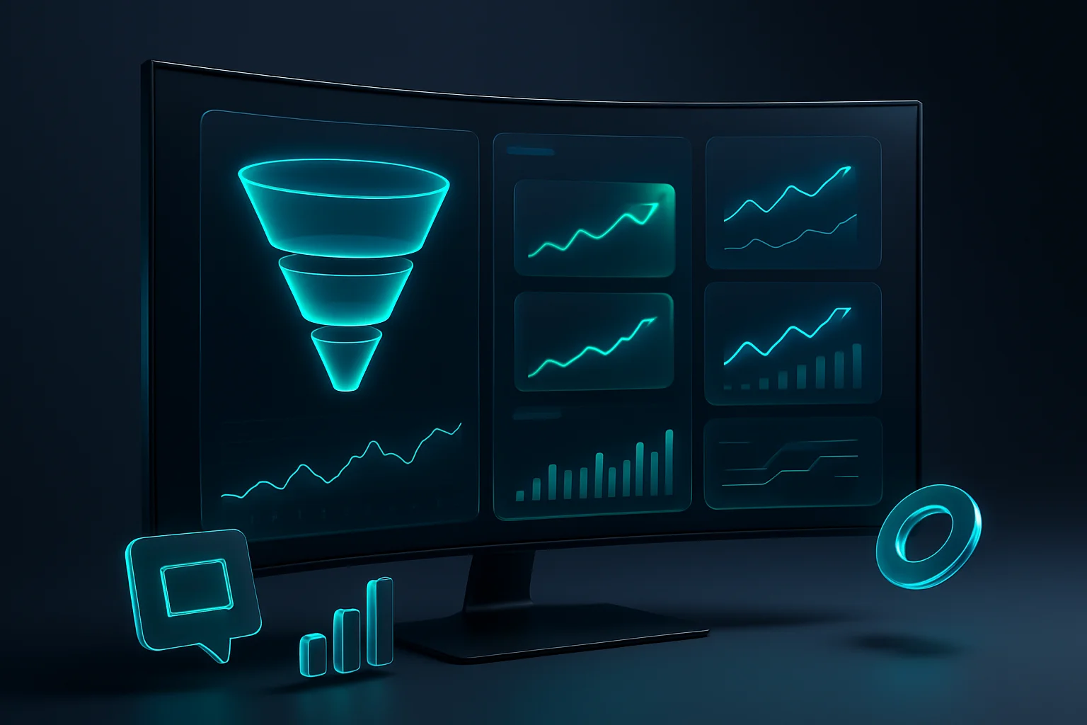 Modernes Website-Analytics-Dashboard mit Conversion-Kennzahlen – mehr Anfragen durch Website-Optimierung