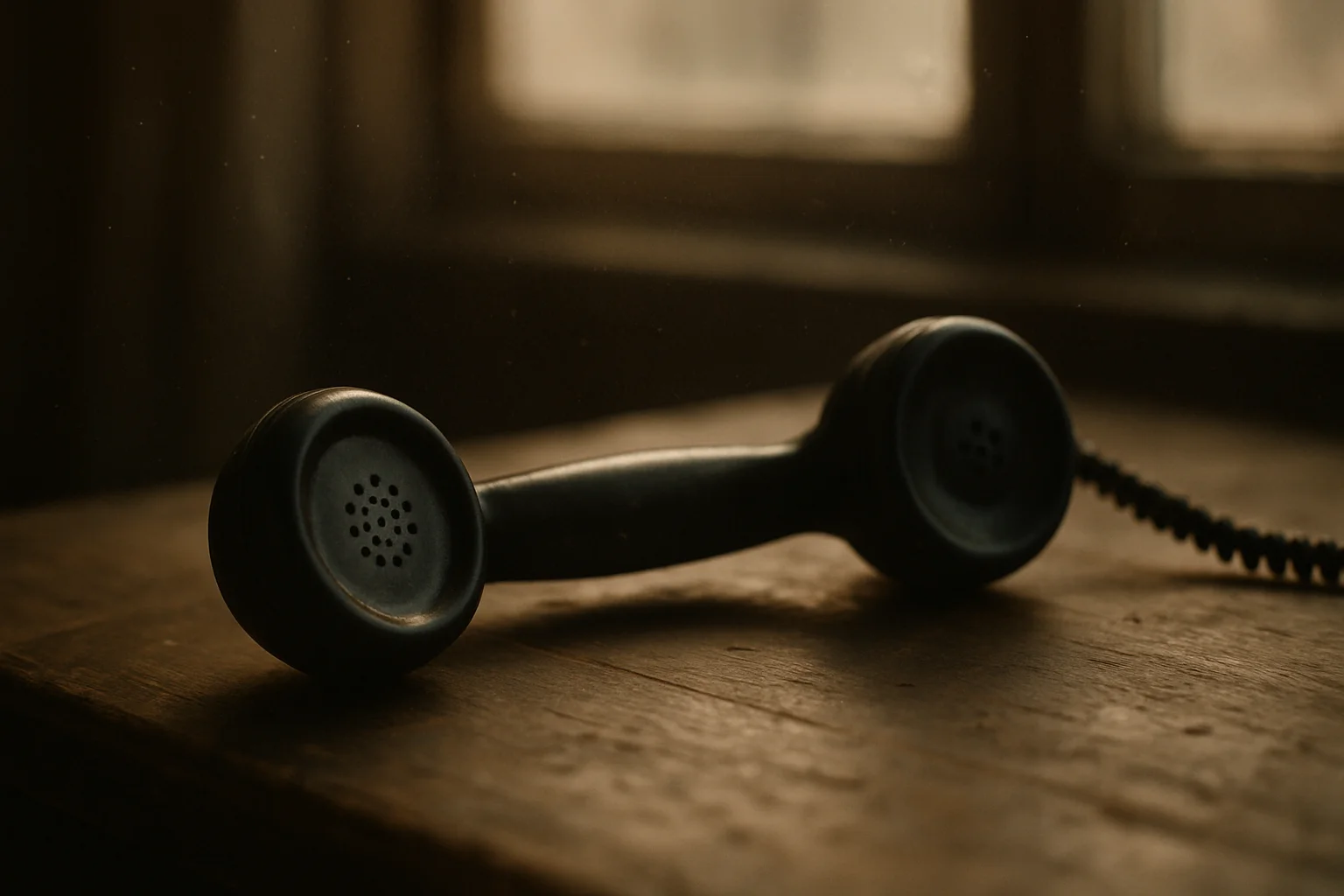 Altes Telefon auf einem Holzschreibtisch – Symbol für eine Website, die keine Anfragen bringt