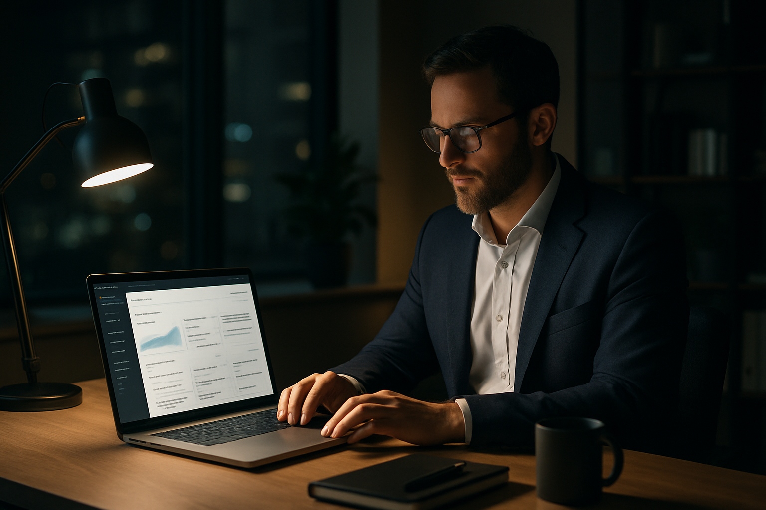 Unternehmer erhält nachts automatisch Kundenanfragen über seine optimierte Unternehmenswebsite