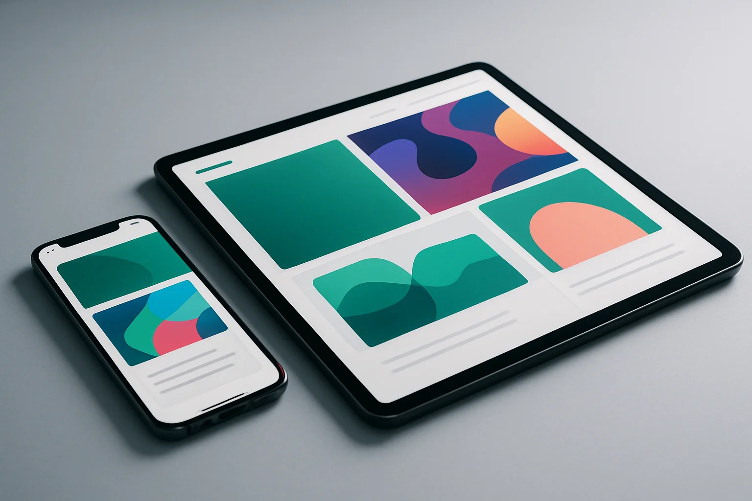 Modernes Website-Mockup auf einem Smartphone und Tablet – Website-Relaunch für Unternehmen