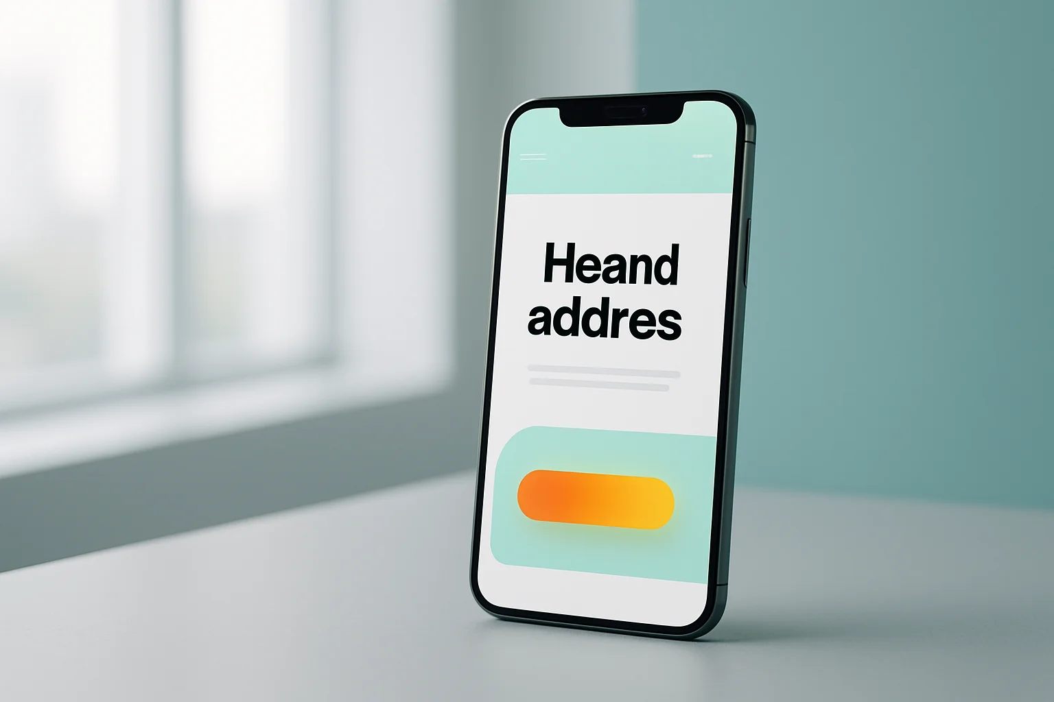 Modernes Website-Mockup auf einem Smartphone mit klarem, überzeugenden Text-Layout und Call-to-Action-Button – Website-Texte für mehr Kundenanfragen